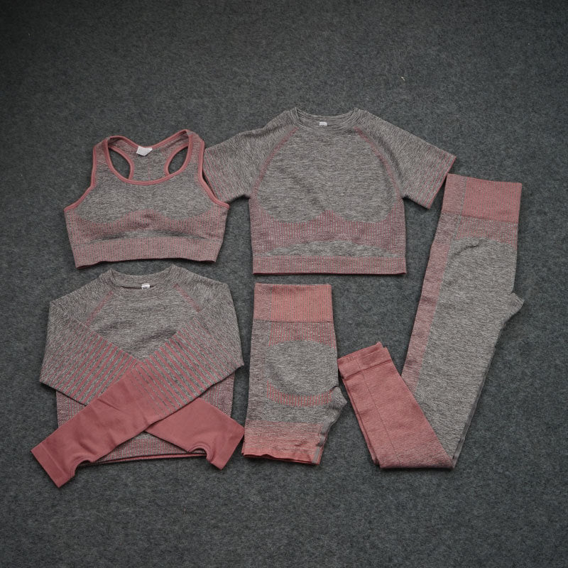 Five-piece Buttocks Elastic Sports Yoga Clothing Suit